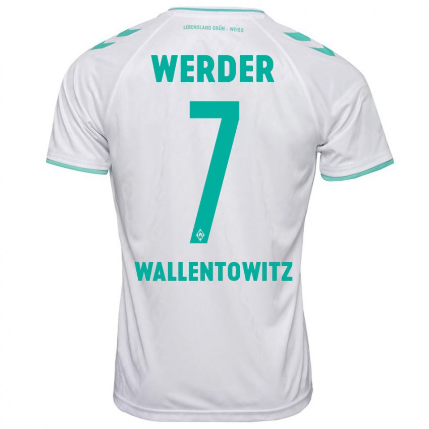Kinder Mika Wallentowitz #7 Weiß Auswärtstrikot Trikot 2023/24 T-Shirt Österreich