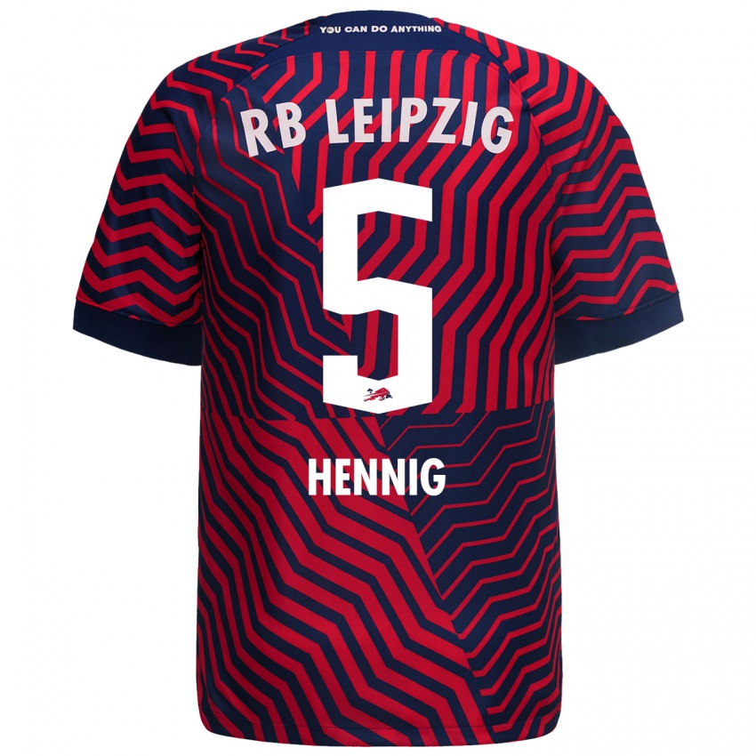 Kinder Lenny Hennig #5 Blau Rot Auswärtstrikot Trikot 2023/24 T-Shirt Österreich