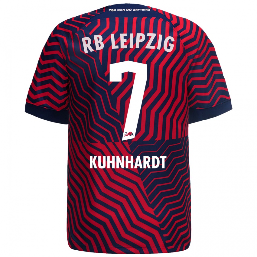 Kinder Paul Kühnhardt #7 Blau Rot Auswärtstrikot Trikot 2023/24 T-Shirt Österreich