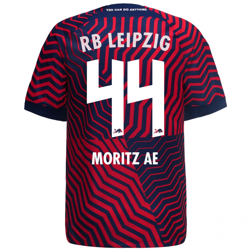 Kinder Moritz Aé #44 Blau Rot Auswärtstrikot Trikot 2023/24 T-Shirt Österreich