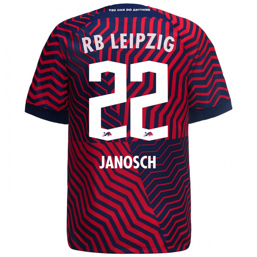 Kinder Luca Janosch #22 Blau Rot Auswärtstrikot Trikot 2023/24 T-Shirt Österreich