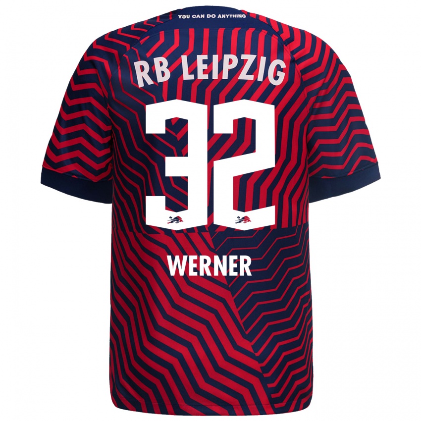 Kinder Mia Werner #32 Blau Rot Auswärtstrikot Trikot 2023/24 T-Shirt Österreich