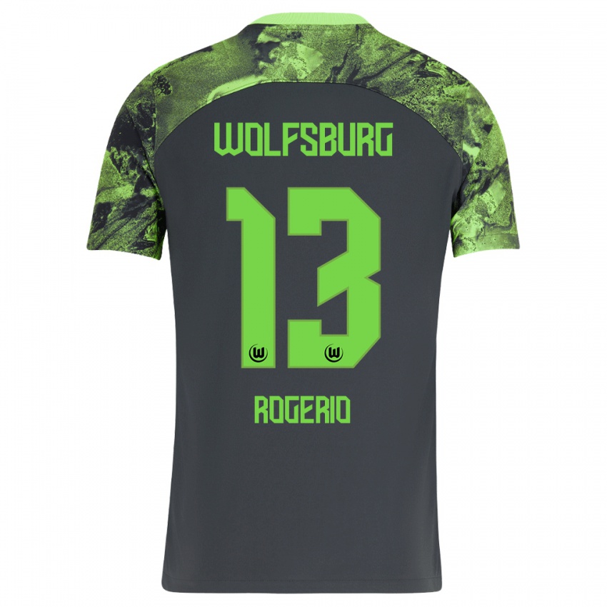 Kinder Rogério #13 Dunkelgrau Auswärtstrikot Trikot 2023/24 T-Shirt Österreich