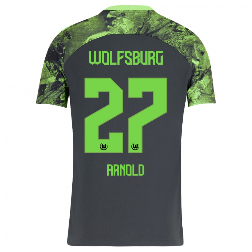 Kinder Maximilian Arnold #27 Dunkelgrau Auswärtstrikot Trikot 2023/24 T-Shirt Österreich