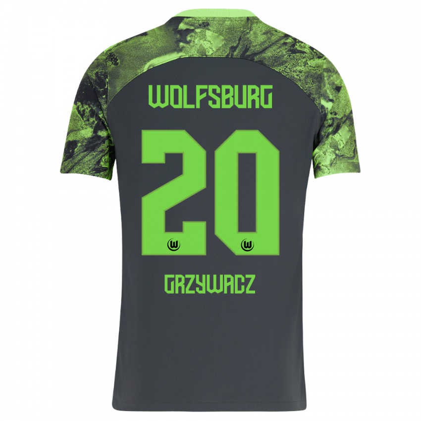 Kinder Eryk Grzywacz #20 Dunkelgrau Auswärtstrikot Trikot 2023/24 T-Shirt Österreich
