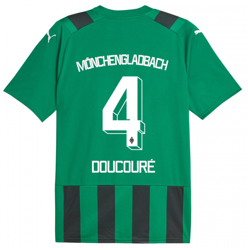 Kinder Mamadou Doucouré #4 Schwarz Grün Auswärtstrikot Trikot 2023/24 T-Shirt Österreich