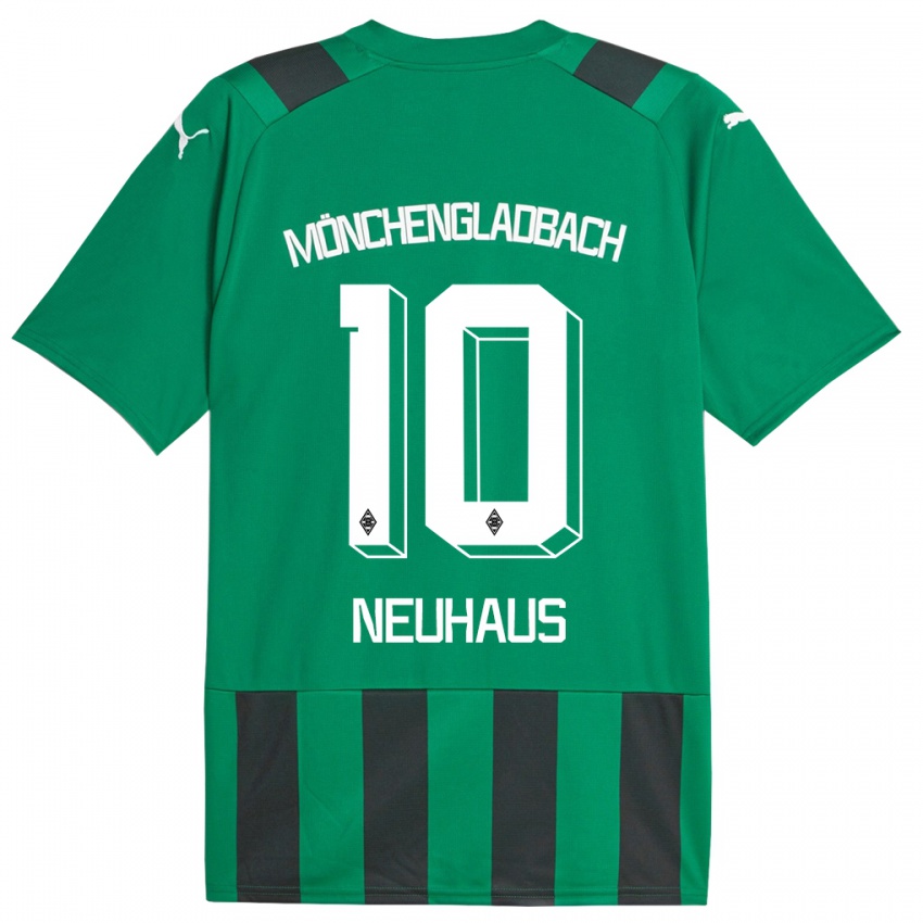 Kinder Florian Neuhaus #10 Schwarz Grün Auswärtstrikot Trikot 2023/24 T-Shirt Österreich