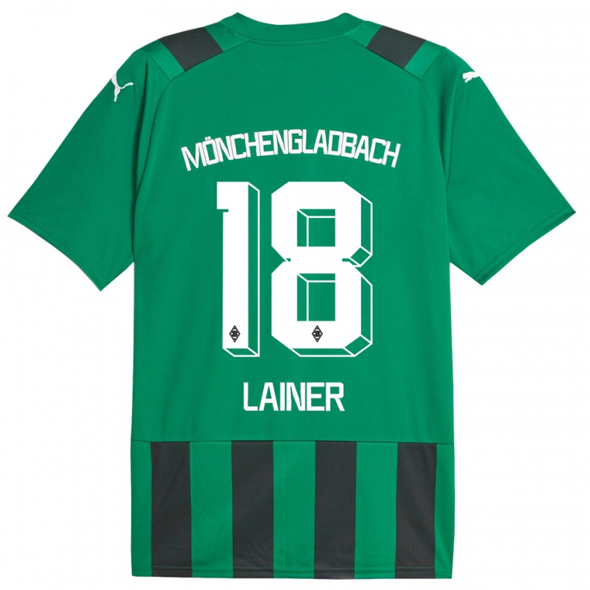 Kinder Stefan Lainer #18 Schwarz Grün Auswärtstrikot Trikot 2023/24 T-Shirt Österreich