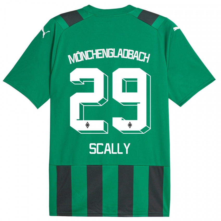 Kinder Joe Scally #29 Schwarz Grün Auswärtstrikot Trikot 2023/24 T-Shirt Österreich