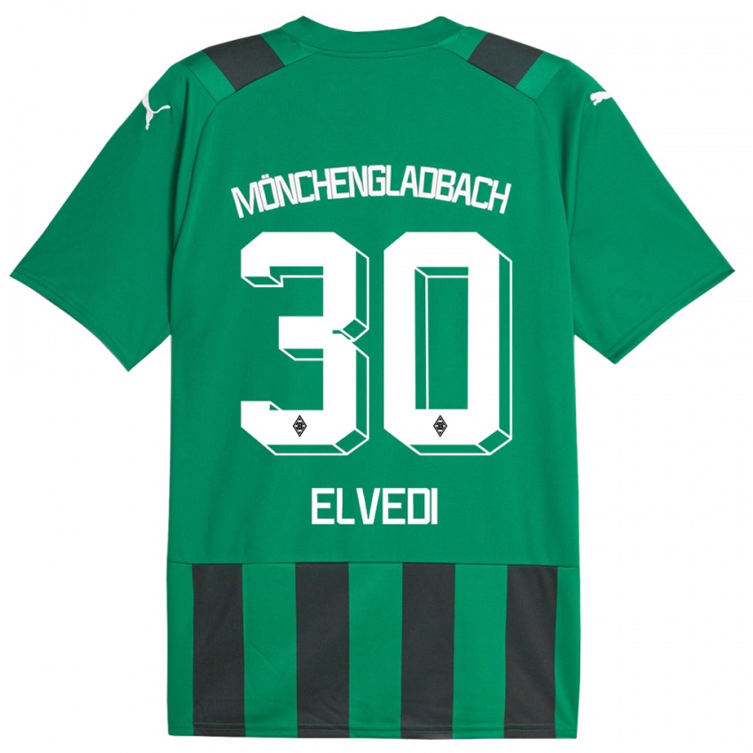 Kinder Nico Elvedi #30 Schwarz Grün Auswärtstrikot Trikot 2023/24 T-Shirt Österreich