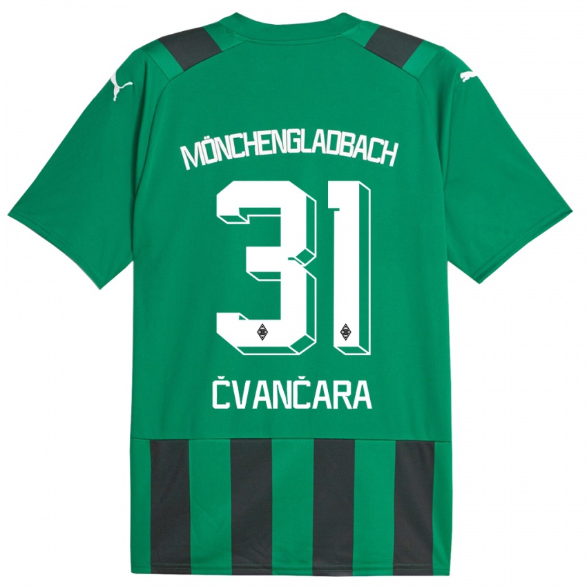 Kinder Tomas Cvancara #31 Schwarz Grün Auswärtstrikot Trikot 2023/24 T-Shirt Österreich