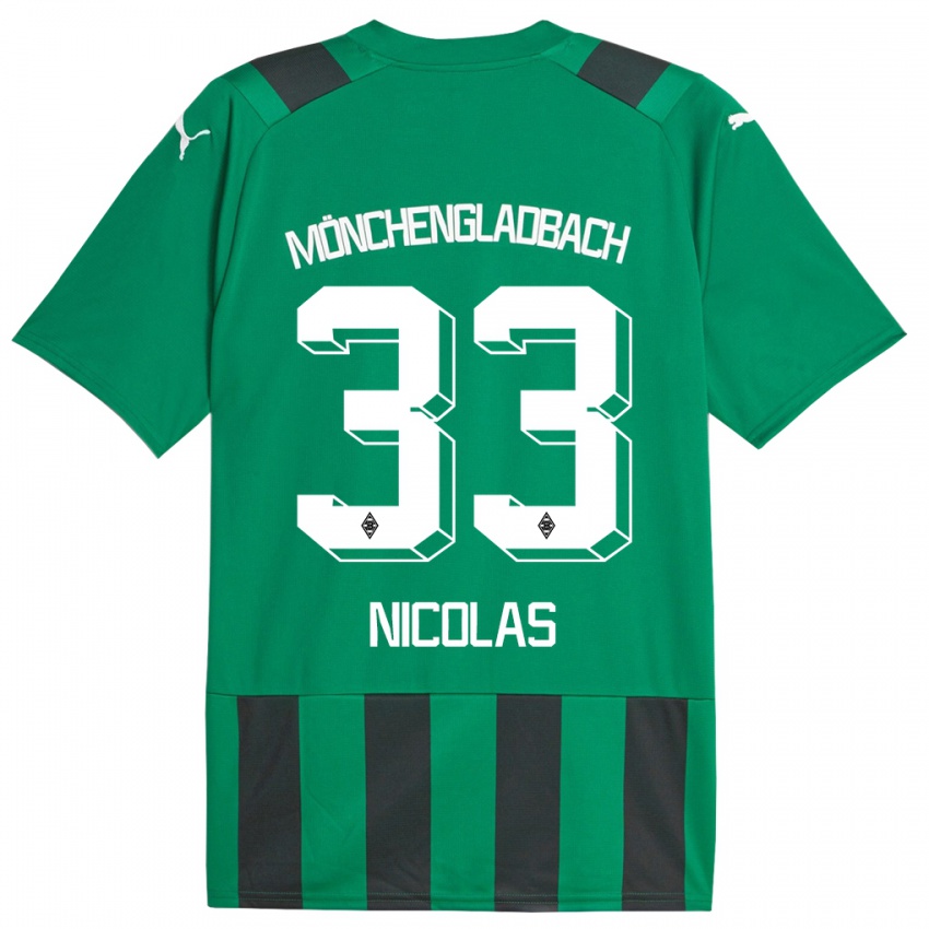 Kinder Moritz Nicolas #33 Schwarz Grün Auswärtstrikot Trikot 2023/24 T-Shirt Österreich