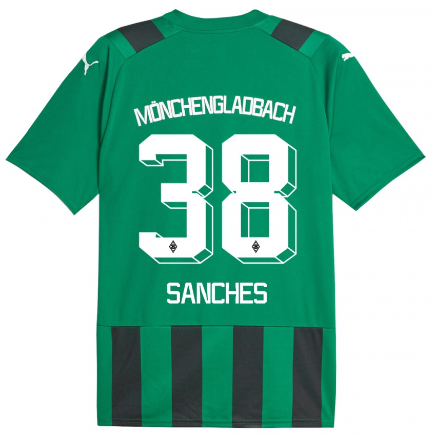 Kinder Yvandro Borges Sanches #38 Schwarz Grün Auswärtstrikot Trikot 2023/24 T-Shirt Österreich