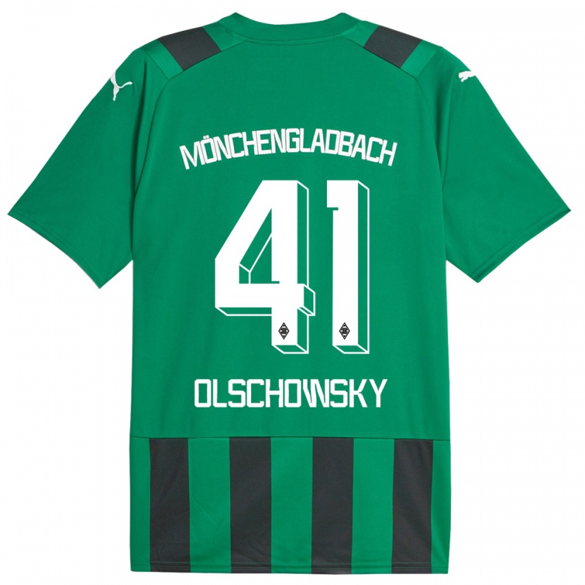 Kinder Jan Olschowsky #41 Schwarz Grün Auswärtstrikot Trikot 2023/24 T-Shirt Österreich