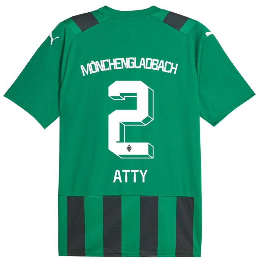 Kinder Yassir Atty #2 Schwarz Grün Auswärtstrikot Trikot 2023/24 T-Shirt Österreich