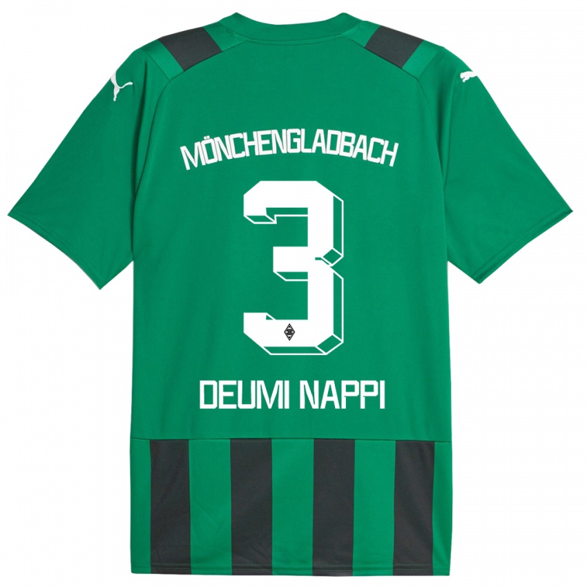 Kinder Dimitrie Deumi Nappi #3 Schwarz Grün Auswärtstrikot Trikot 2023/24 T-Shirt Österreich