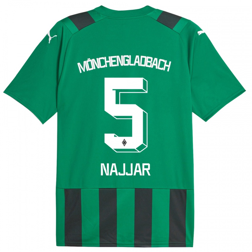 Kinder Jamil Najjar #5 Schwarz Grün Auswärtstrikot Trikot 2023/24 T-Shirt Österreich