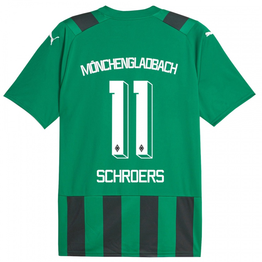 Kinder Mika Schroers #11 Schwarz Grün Auswärtstrikot Trikot 2023/24 T-Shirt Österreich