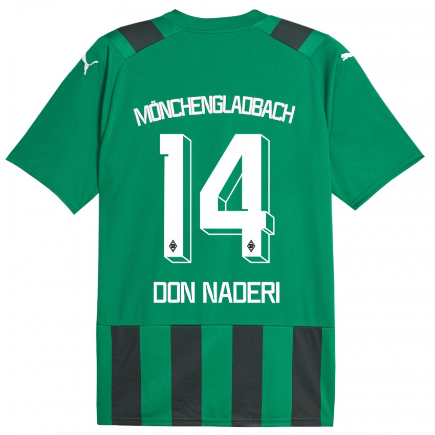 Kinder Ryan Don Naderi #14 Schwarz Grün Auswärtstrikot Trikot 2023/24 T-Shirt Österreich