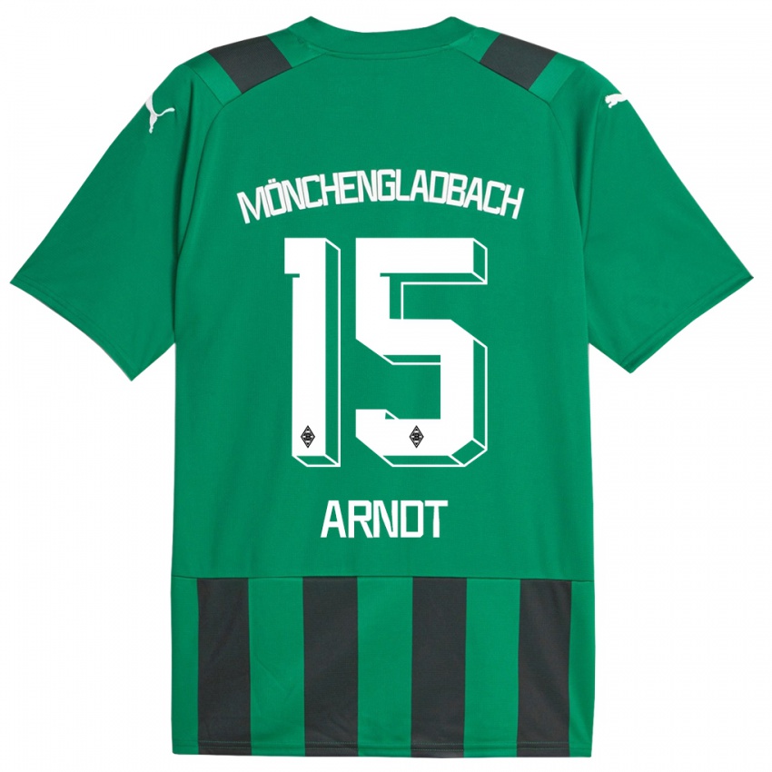 Kinder Leo Arndt #15 Schwarz Grün Auswärtstrikot Trikot 2023/24 T-Shirt Österreich