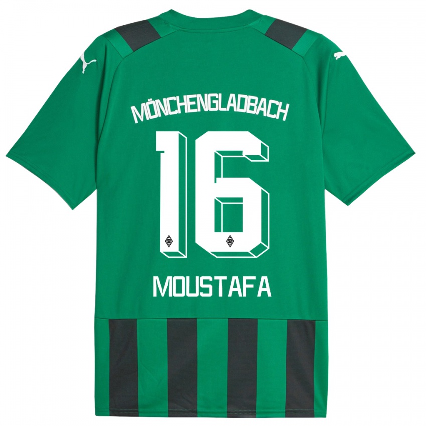 Kinder Moustafa Ashraf Moustafa #16 Schwarz Grün Auswärtstrikot Trikot 2023/24 T-Shirt Österreich