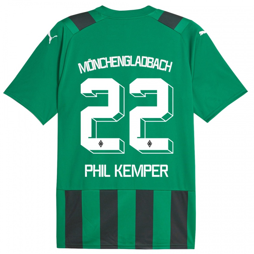 Kinder Phil Kemper #22 Schwarz Grün Auswärtstrikot Trikot 2023/24 T-Shirt Österreich