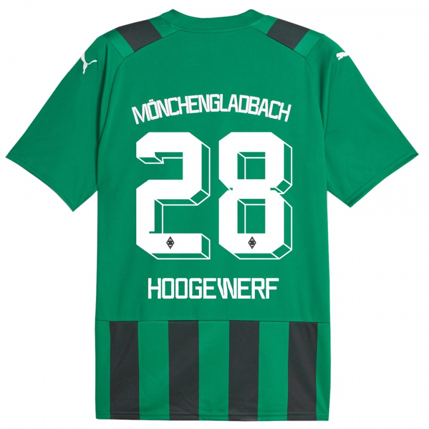 Kinder Dillon Hoogewerf #28 Schwarz Grün Auswärtstrikot Trikot 2023/24 T-Shirt Österreich