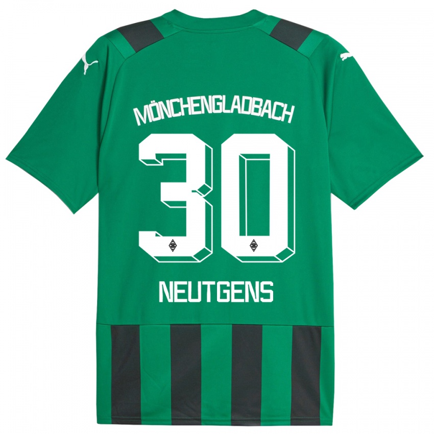 Kinder Maximilian Neutgens #30 Schwarz Grün Auswärtstrikot Trikot 2023/24 T-Shirt Österreich