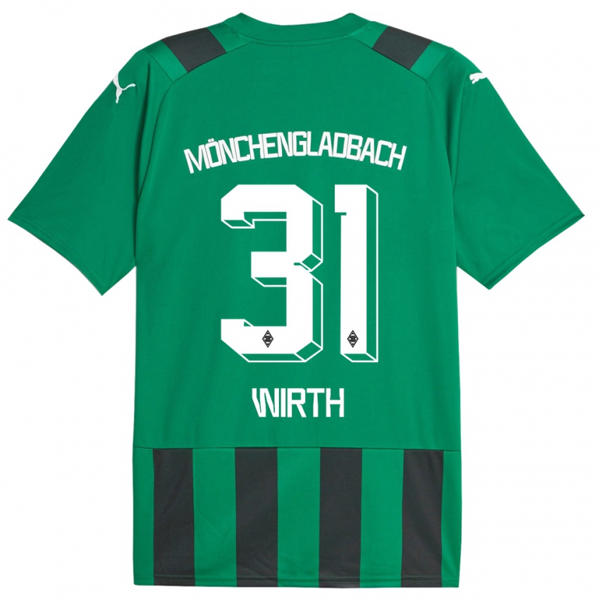 Kinder Linus Wirth #31 Schwarz Grün Auswärtstrikot Trikot 2023/24 T-Shirt Österreich