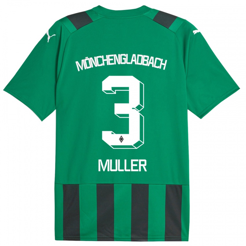 Kinder Barbara Müller #3 Schwarz Grün Auswärtstrikot Trikot 2023/24 T-Shirt Österreich