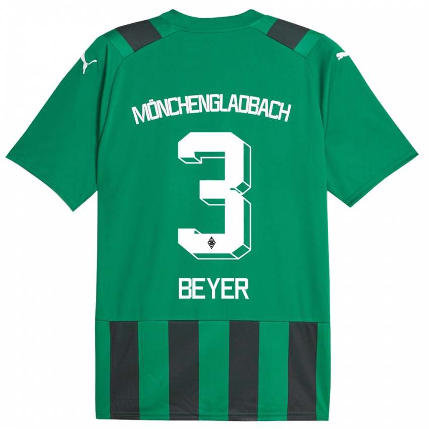 Kinder Pia Beyer #3 Schwarz Grün Auswärtstrikot Trikot 2023/24 T-Shirt Österreich