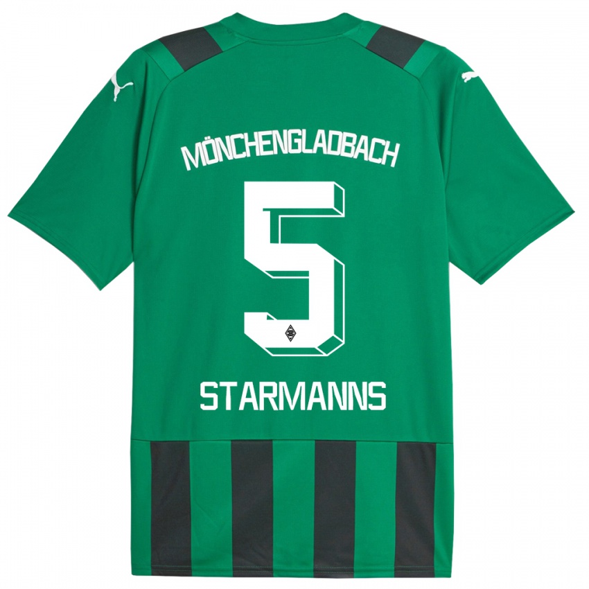 Kinder Sandra Starmanns #5 Schwarz Grün Auswärtstrikot Trikot 2023/24 T-Shirt Österreich