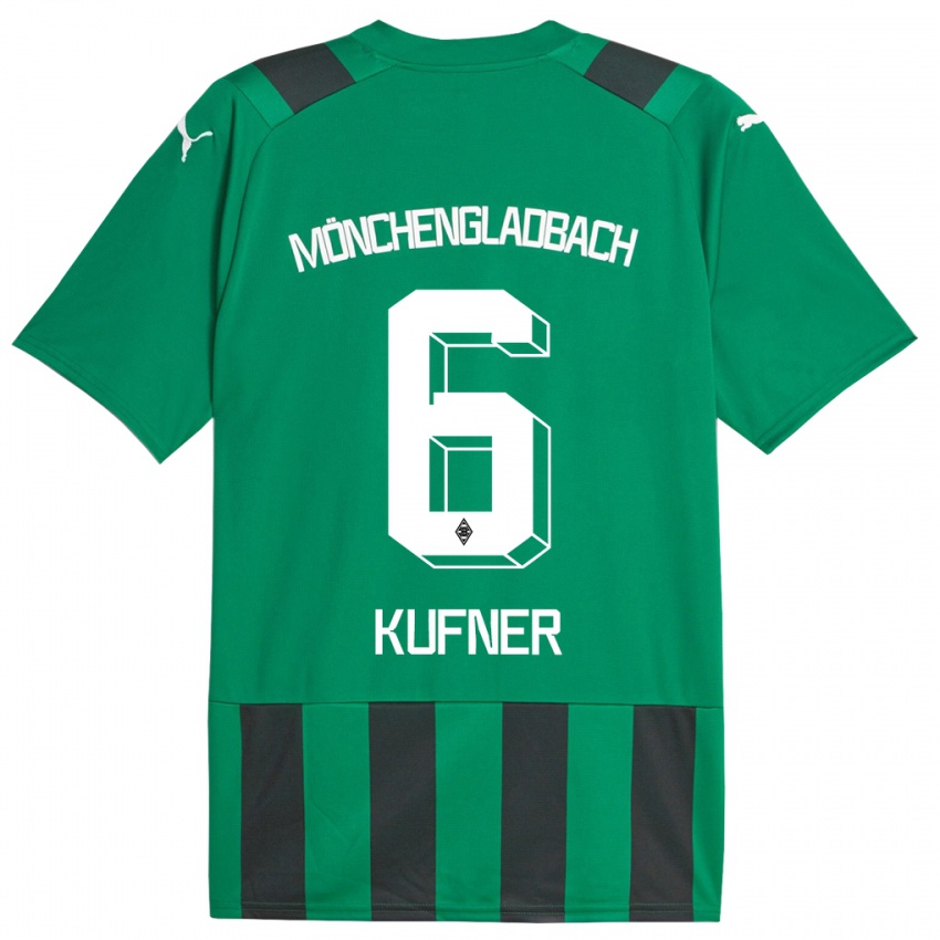 Kinder Anne-Catherine Kufner #6 Schwarz Grün Auswärtstrikot Trikot 2023/24 T-Shirt Österreich