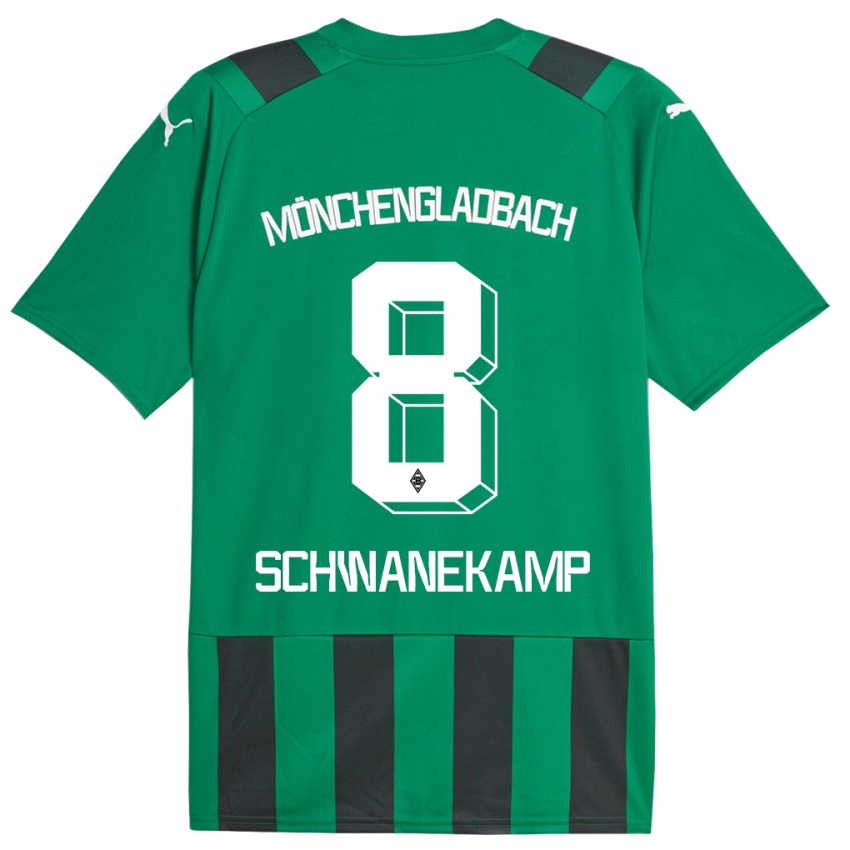 Kinder Jana Schwanekamp #8 Schwarz Grün Auswärtstrikot Trikot 2023/24 T-Shirt Österreich