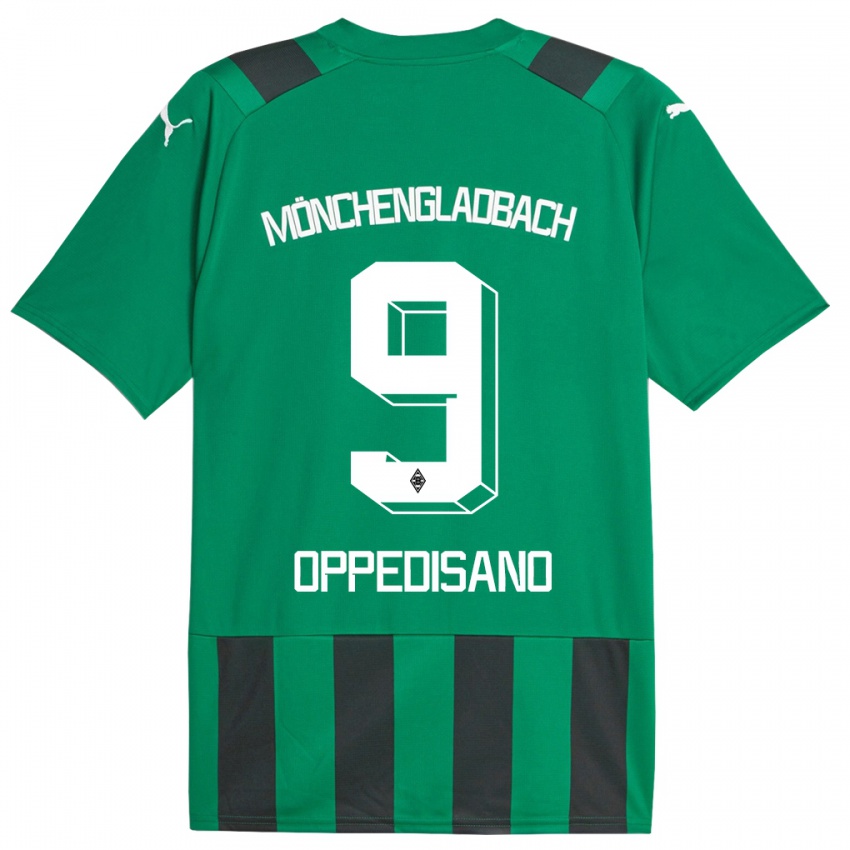 Kinder Valentina Oppedisano #9 Schwarz Grün Auswärtstrikot Trikot 2023/24 T-Shirt Österreich