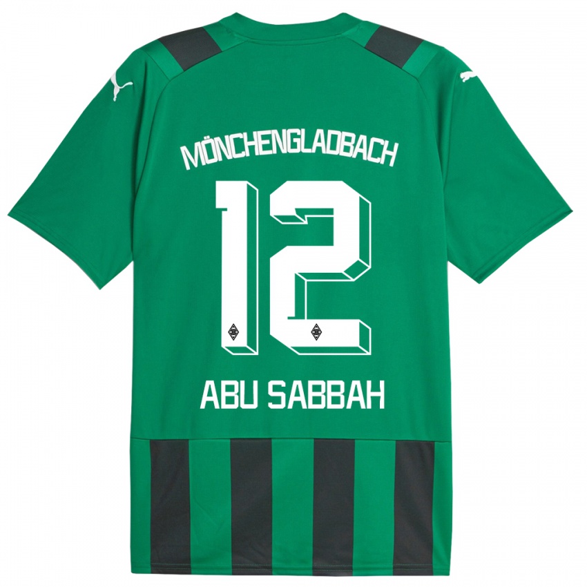 Kinder Sarah Abu Sabbah #12 Schwarz Grün Auswärtstrikot Trikot 2023/24 T-Shirt Österreich