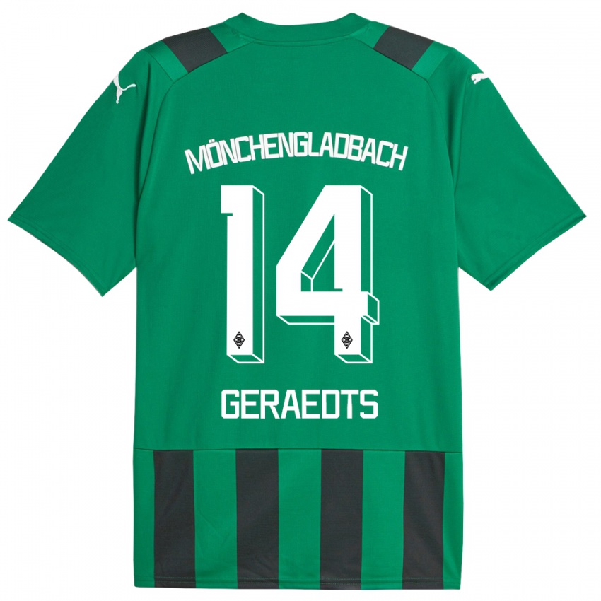 Kinder Kelsey Geraedts #14 Schwarz Grün Auswärtstrikot Trikot 2023/24 T-Shirt Österreich