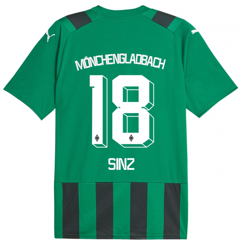 Kinder Michelle Sinz #18 Schwarz Grün Auswärtstrikot Trikot 2023/24 T-Shirt Österreich