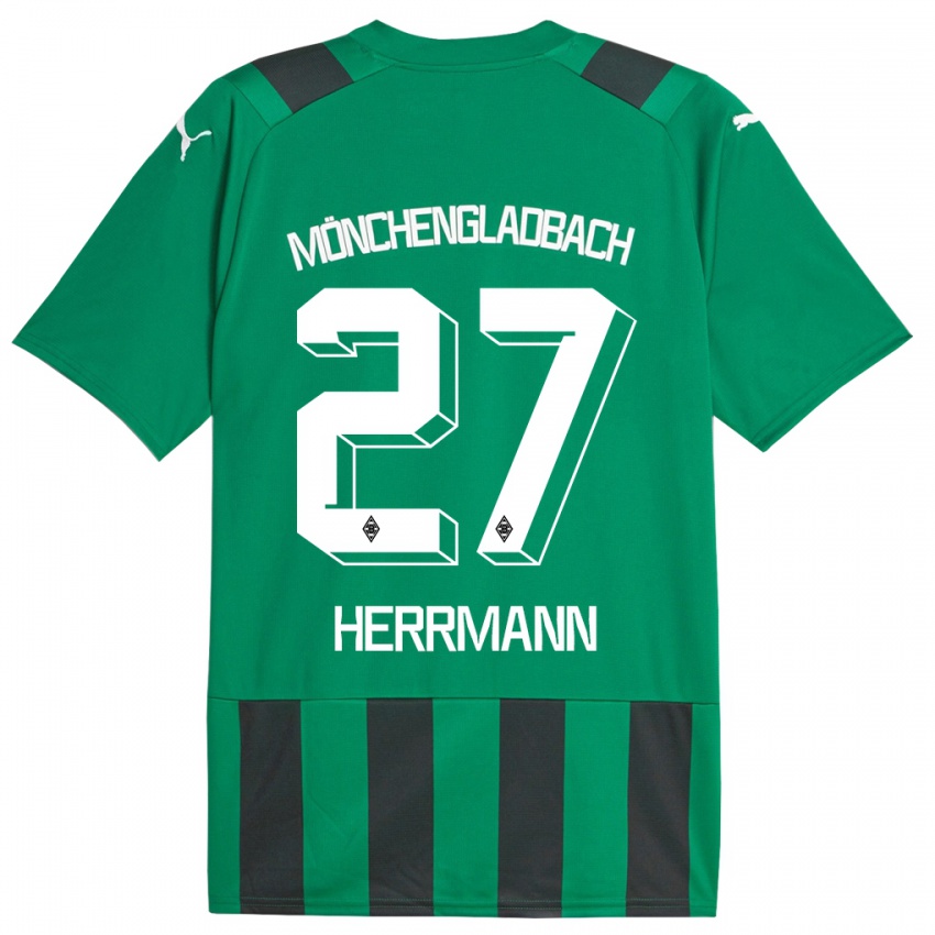 Kinder Michelle Herrmann #27 Schwarz Grün Auswärtstrikot Trikot 2023/24 T-Shirt Österreich