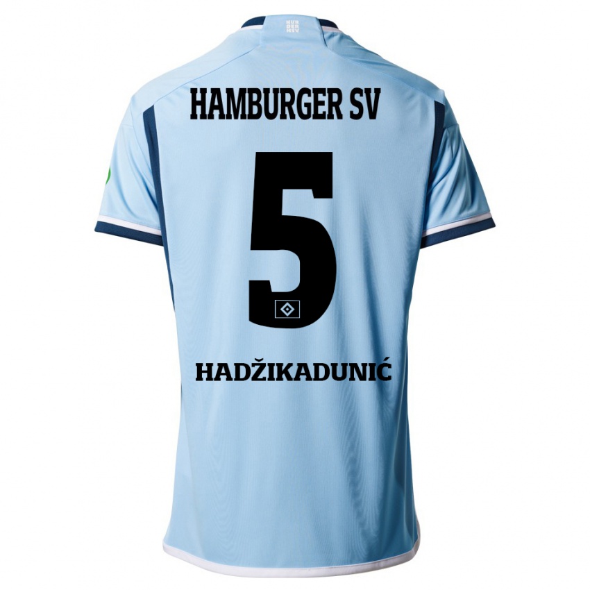 Kinder Dennis Hadzikadunic #5 Blau Auswärtstrikot Trikot 2023/24 T-Shirt Österreich