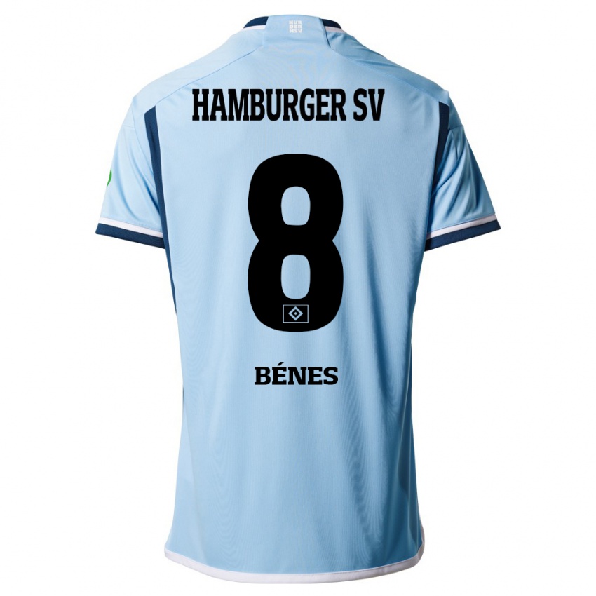 Kinder László Bénes #8 Blau Auswärtstrikot Trikot 2023/24 T-Shirt Österreich