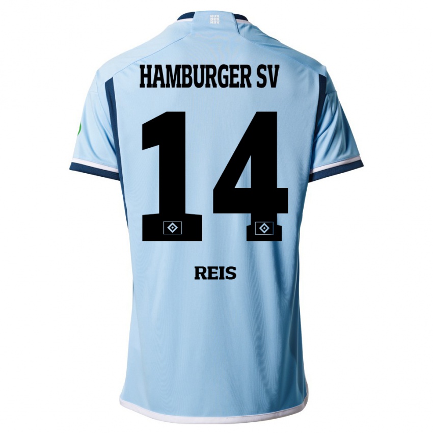 Kinder Ludovit Reis #14 Blau Auswärtstrikot Trikot 2023/24 T-Shirt Österreich