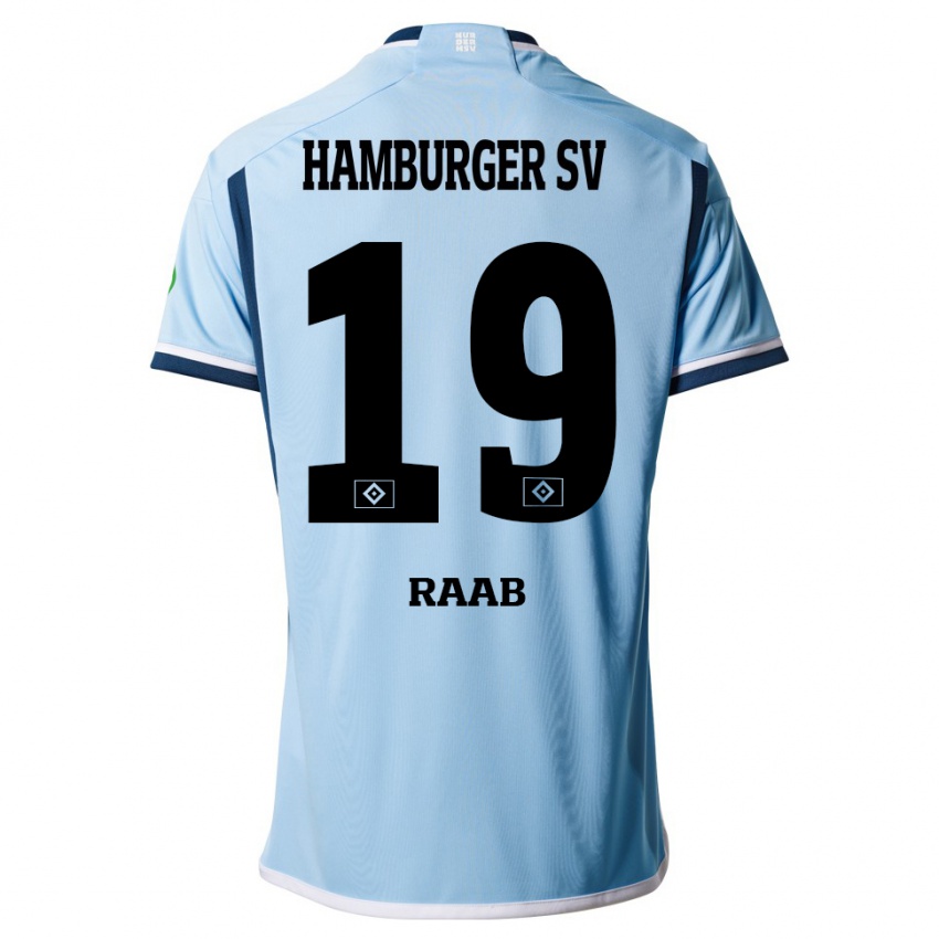 Kinder Matheo Raab #19 Blau Auswärtstrikot Trikot 2023/24 T-Shirt Österreich