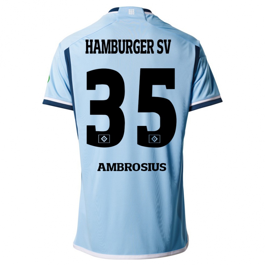 Kinder Stephan Ambrosius #35 Blau Auswärtstrikot Trikot 2023/24 T-Shirt Österreich