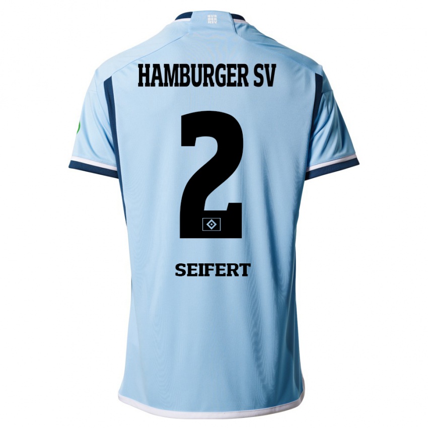 Kinder Luis Seifert #2 Blau Auswärtstrikot Trikot 2023/24 T-Shirt Österreich