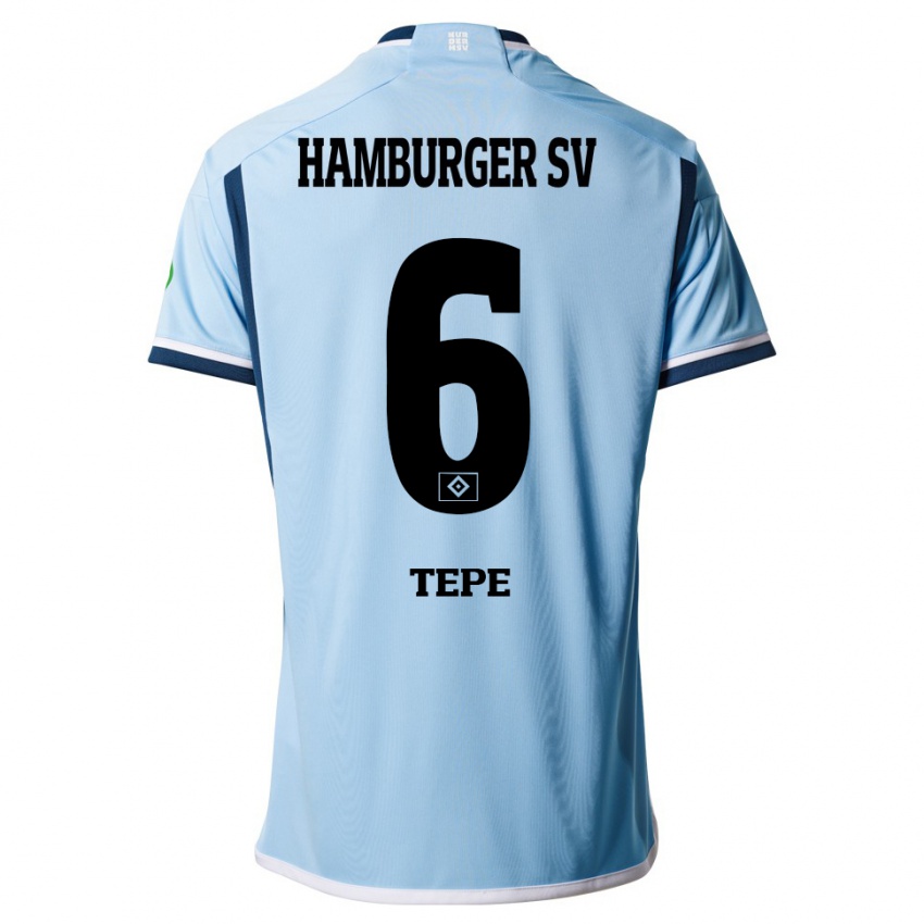 Kinder Niklas Tepe #6 Blau Auswärtstrikot Trikot 2023/24 T-Shirt Österreich