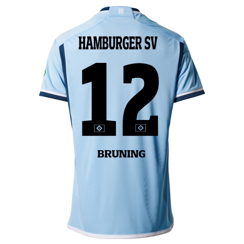 Kinder Malte Brüning #12 Blau Auswärtstrikot Trikot 2023/24 T-Shirt Österreich