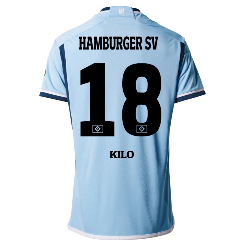 Kinder Jesse Kilo #18 Blau Auswärtstrikot Trikot 2023/24 T-Shirt Österreich