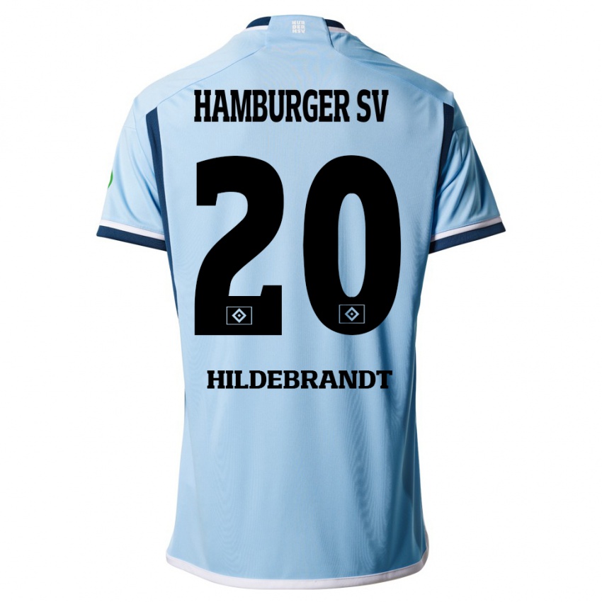 Kinder Tjark Hildebrandt #20 Blau Auswärtstrikot Trikot 2023/24 T-Shirt Österreich