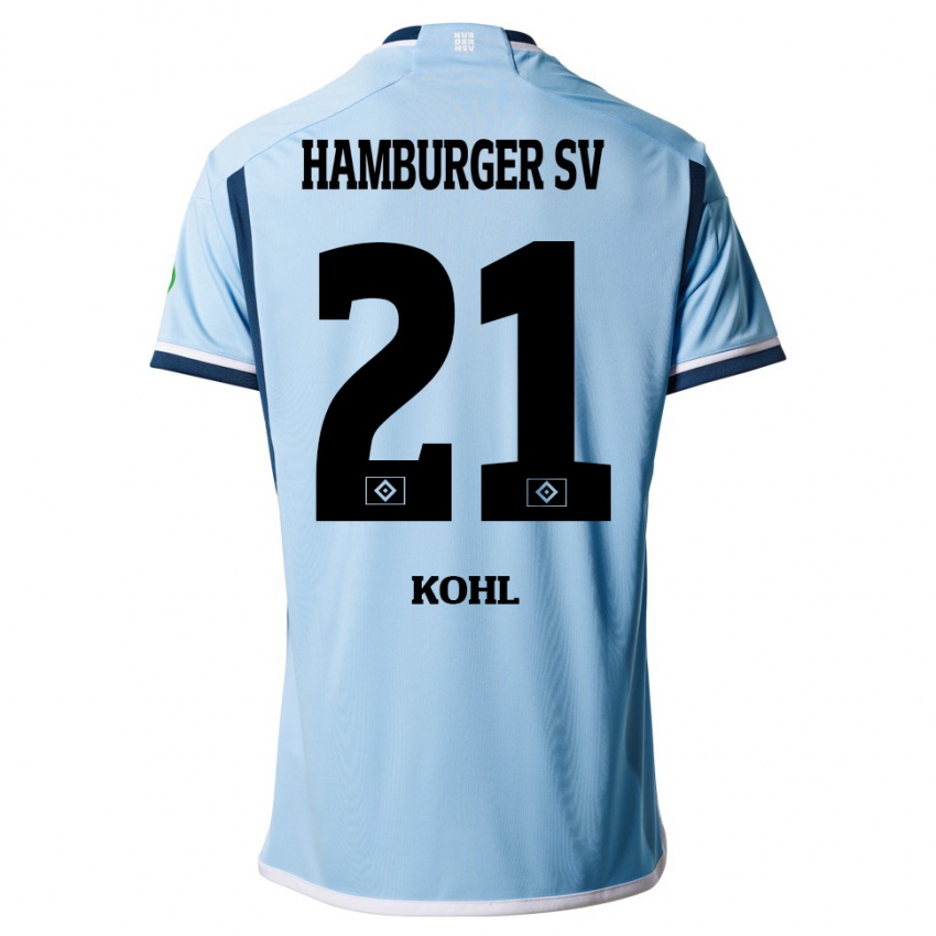 Kinder Ohene Köhl #21 Blau Auswärtstrikot Trikot 2023/24 T-Shirt Österreich